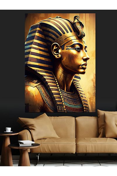 Tablomega Pharaoh's Magnificence Decorative Canvas - Mdf Wooden Painting