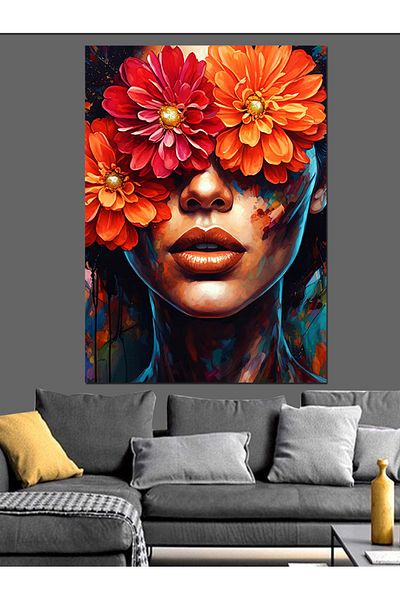 Tablomega Floral Face Temperature Decorative Canvas - Mdf Wooden Painting