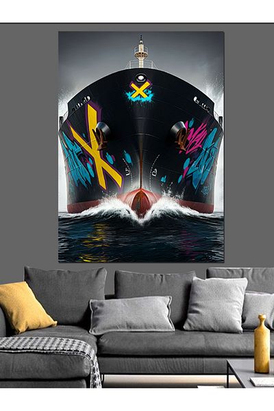 Tablomega The Magnificence of the Floating Giant Ship Decorative Canvas - Mdf Wooden Painting