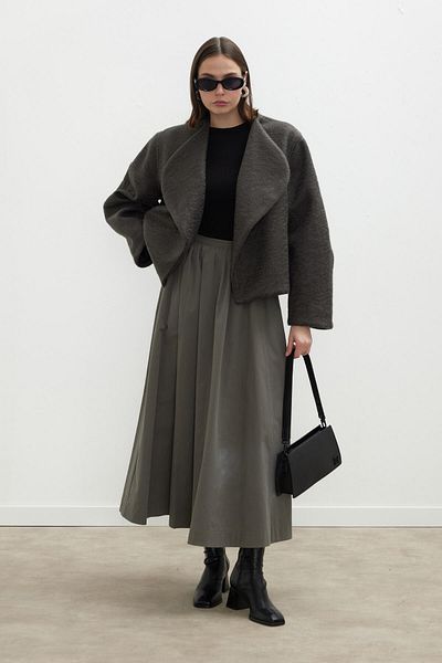 Manuka KATY GABARDINE PIRELESS SKIRT KHAKI