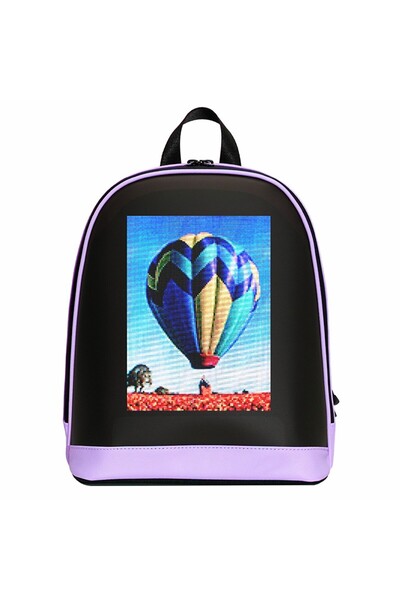 Prime MİNİ SMART BAG Mor Led Ekranlı Sırt Çantası, Motorcu Çantası