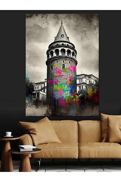 Tablomega Graffiti Galata's Shine Decorative Canvas - Mdf Wooden Painting