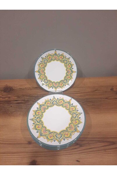 Keramika KERAMİKA 20 CM PASTA TABAĞI 6 ADET PARLAK DİJİTAL BASKI