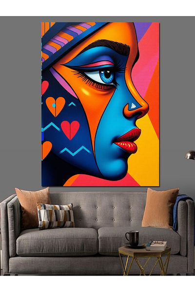 Tablomega Modern Portrait Art Decorative Canvas - Mdf Wooden Painting