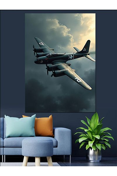 Tablomega Airplanes in the Sky Decorative Canvas - Mdf Wooden Painting