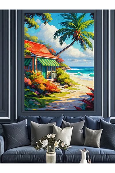 Tablomega Paradise of Tropical Escape Canvas Decorativ - Lemn MDF