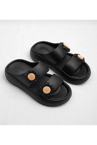 Lion Women's Side Flowers Extra Light Stylish Beach Pool Cute Slippers