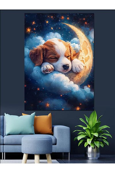 Tablomega Baby Sleeping in the Clouds Decorative Canvas - Mdf Wooden Painting