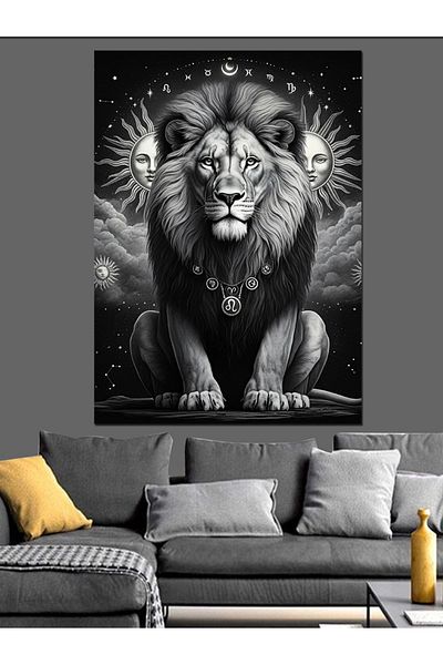 Tablomega Majestic Lion Decorative Canvas - Mdf Wooden Painting