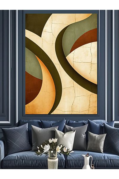 Tablomega Abstract Circular Colorful Drawings Decorative Canvas - Mdf Wooden Painting