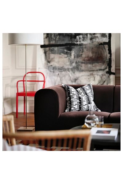 IKEA STOCKHOLM 2025 Cushion Cover 50x50 cm Off-White/Black Cotton, IKEA