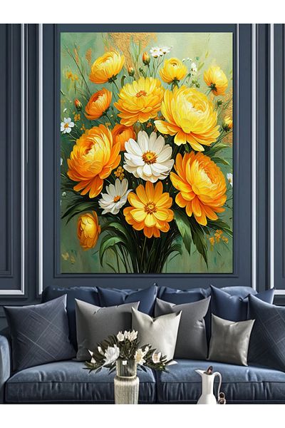 Tablomega Spring Bouquet in the Garden Decorative Canvas - Mdf Wooden Painting