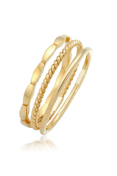 ELLI Ring Ladies Band Stacking Trio Basic Minimal Timeless Blogger In 925 Sterling Silver