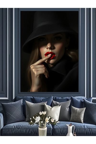 Tablomega Mysterious Woman Portrait Decorative Canvas - Mdf Wooden Painting