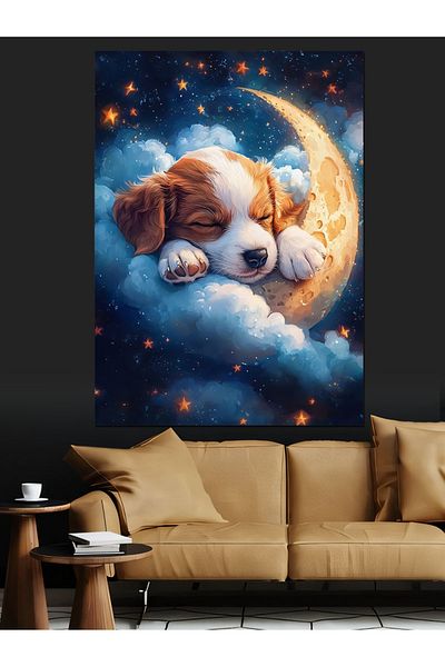 Tablomega Baby Sleeping in the Clouds Decorative Canvas - Mdf Wooden Painting