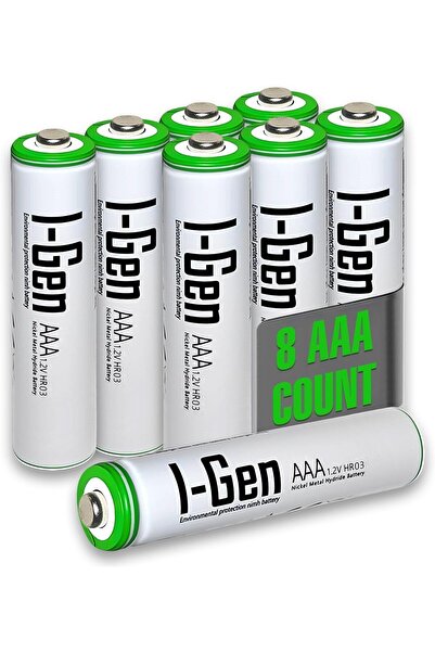 I Gen I-Gen B109 8 Adet AAA 900 Mah Şarj Edilebilir İnce Kalem Pil 1.2V Ni-MH...