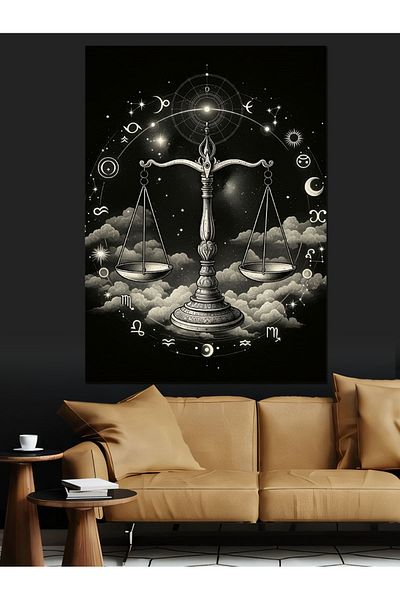 Tablomega Libra Zodiac Balance Art Decorative Canvas - Mdf Wooden Painting