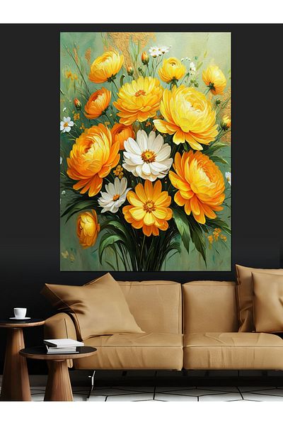 Tablomega Spring Bouquet in the Garden Decorative Canvas - Mdf Wooden Painting