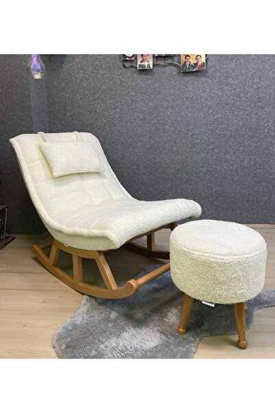 Reyo Uykucu Yatar Berjer, Sallanan Sandalye, Dinlenme ve Tv Koltuğu Uzanma Koltuğu Naturel Teddy