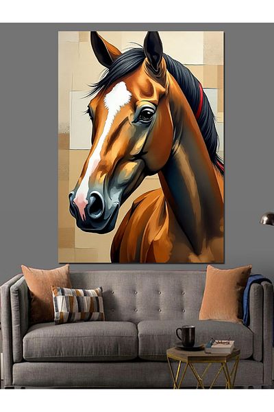 Tablomega Horse's Natural Beauty Decorative Canvas - Mdf Wooden Painting