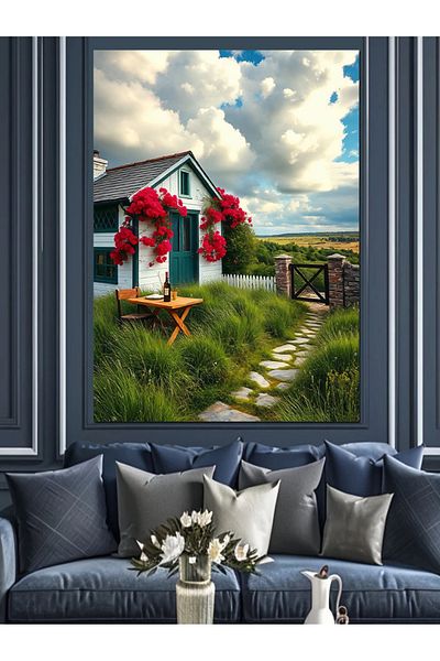 Tablomega Garden Red Flower Home Decorative Canvas - Mdf Wooden Painting