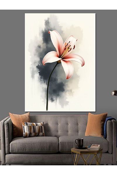 Tablomega Elegant Flower and Peace Decorative Canvas - Mdf Wooden Painting