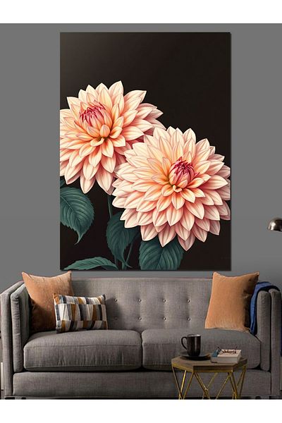 Tablomega The Elegance of Pink Flowers Decorative Canvas - Mdf Wood Table