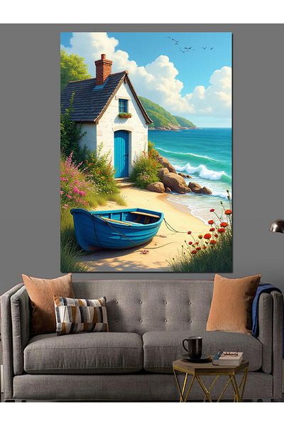 Tablomega House by the Sea Decorative Canvas - Mdf Wood Art Print