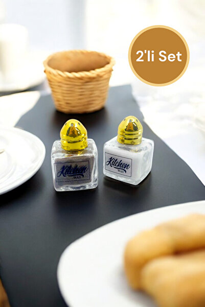 Kitchen Way 2'li Cam Tuzluk 20ml Mini Küp Tek Kişilik Tuzluk Biberlik Seti KW...
