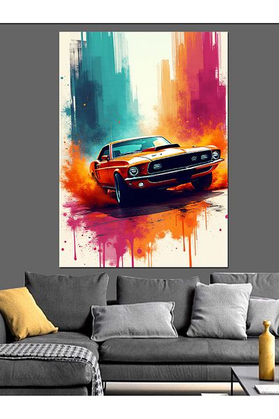 Tablomega Classic American Car Decorative Canvas - Mdf Wooden Painting