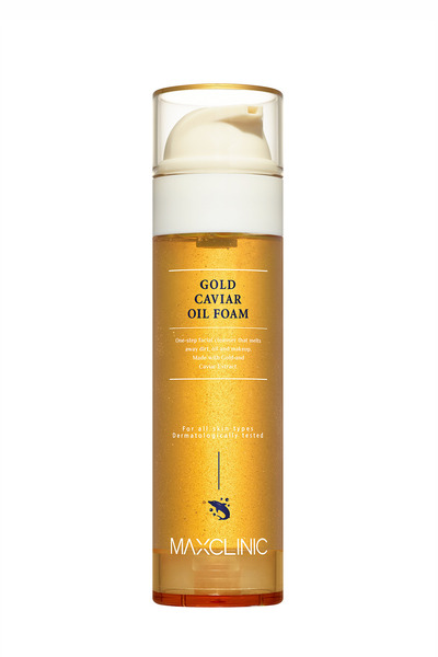 MAXCLINIC Altın ve Havyar İçeren Tek Adımda Çift Aşamalı Yüz Temizleyici MAXCLINIC Gold Caviar Oil Foam