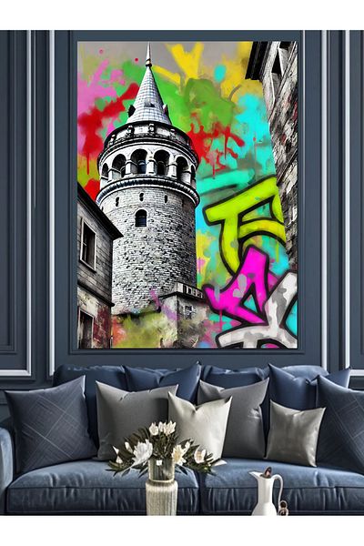 Tablomega Pânză decorativă Graffiti Galata - Lemn MDF
