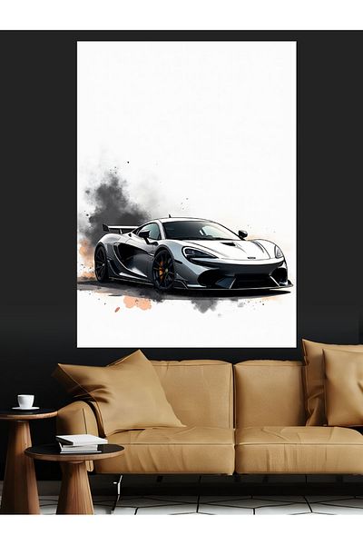 Tablomega White Paradise of Speed ​​Decorative Canvas - Mdf Wooden Painting