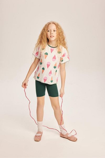 LUESS 2-3 Years 7-8 Years Old Girl's Double Set - Ice Cream Pattern