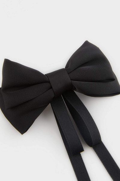 DeFacto Girl's Black Ribbon Patterned Snap Buckle E9188A8Ns