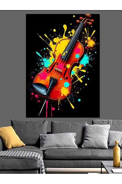 Tablomega Violin of Colors Decorative Canvas - Mdf Wooden Painting