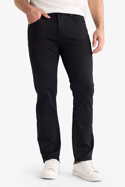 DeFacto Sergio Regular Fit Normal Fit Κανονική μέση με σωλήνα μαύρο τζιν παντελόνι F2370ax25sp