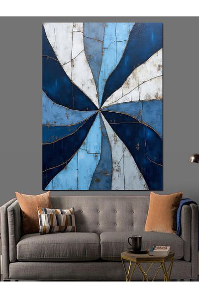 Tablomega Abstract Propeller Pattern Decorative Canvas - Mdf Wooden Painting