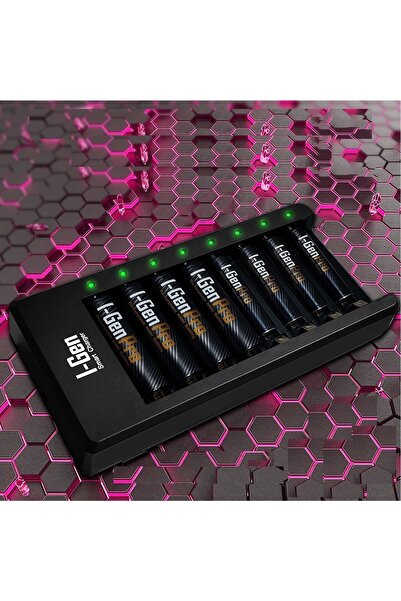 I Gen I-gen G821 8'li Pil Şarj Aleti 4 Adet Aa Pro 2950 Mah 4 Adet Aaa Pro 11...