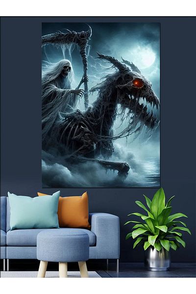 Tablomega Angel of Death Decorative Canvas - Mdf Wooden Painting