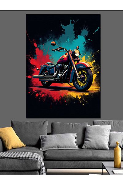 Tablomega Red And Black Motorcycle Decorative Canvas - Mdf Wood Art Print