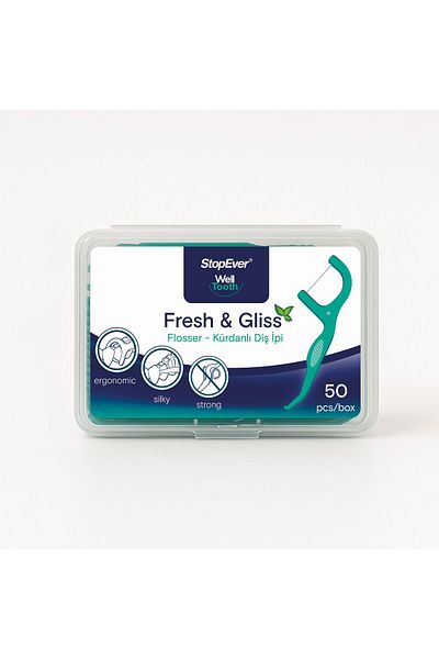 StopEver Well Tooth Fresh Gliss Tooth Floss - Plastic Box