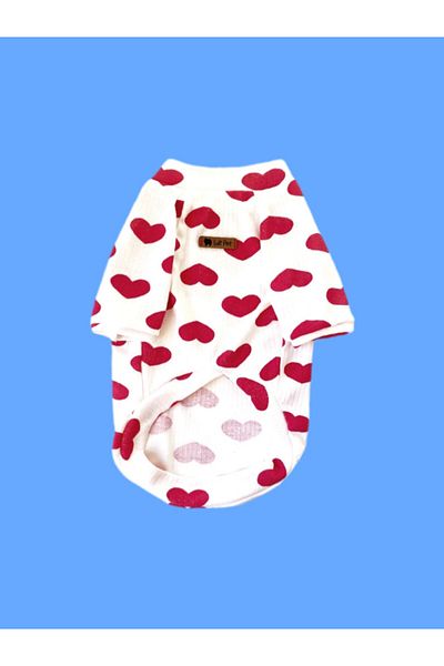 Luli Pet Heart Patterned Dog T-Shirt
