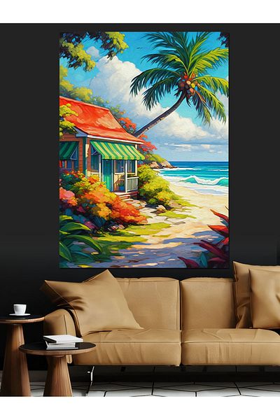 Tablomega Paradise of Tropical Escape Canvas Decorativ - Lemn MDF