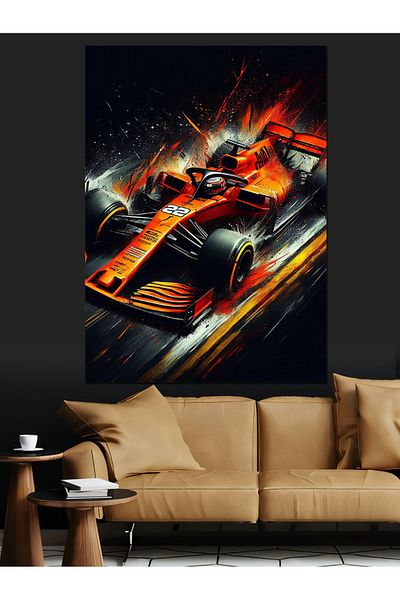 Tablomega Canvas Decorativ Race of Flames - MDF Lemn