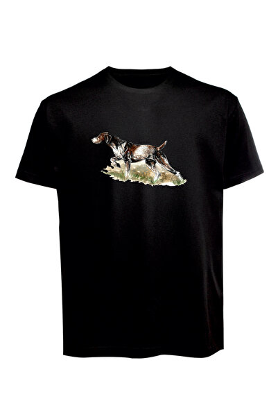 Baran Işık Μπλουζάκι Unisex με στάμπα σκύλου κυνηγιού, βαμβακερό χτενισμένο ζ...