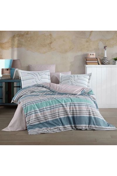 Lisinya Double Ranforce Duvet Cover Set Debora Turquoise