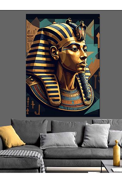Tablomega Pharaoh's Glory Decorative Canvas - Mdf Wooden Painting