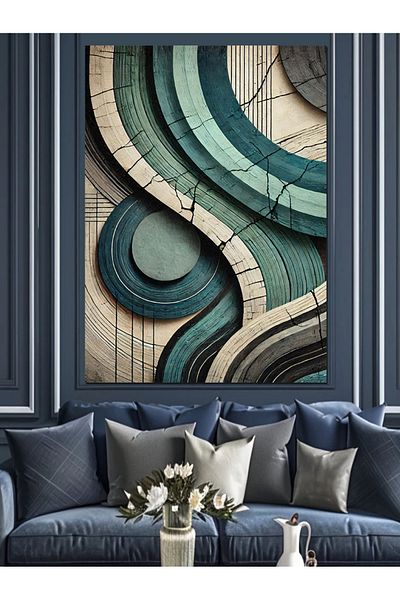 Tablomega Abstract Spiral Architectural Decorative Canvas - Mdf Wooden Painting
