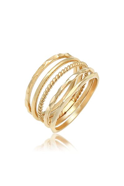 ELLI Ring Ladies Band Set Stacking Minimal Trend Blogger Basic In 925 Sterling Silver